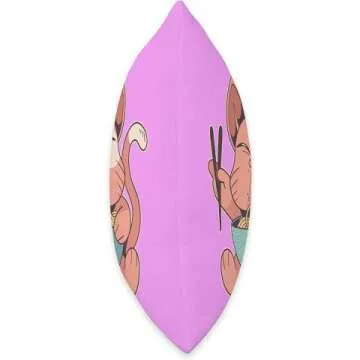 Kawaii Anime Cat Eating Ramen Throw Pillow 16x16