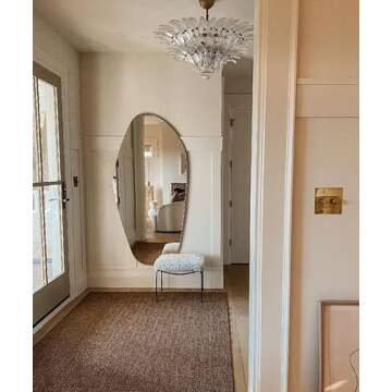 NORTH KAISER Wall Mirror - Asymmetrical Wooden Framed Mirror for Modern Homes