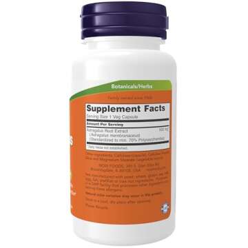 NOW Foods Immune Support Supplements, Astragalus Extract 500 mg (Standardized to 70% Polysaccharides...