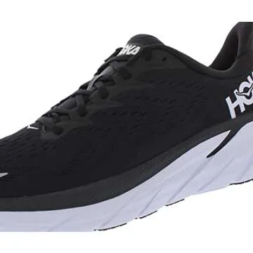 HOKA ONE ONE Clifton 8 Mens Comfort Shoes in Black/White