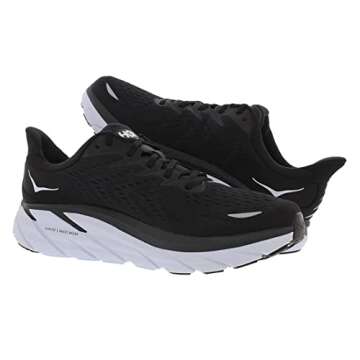 HOKA ONE ONE Clifton 8 Mens Comfort Shoes in Black/White