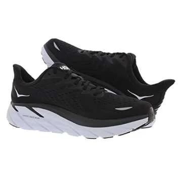 HOKA ONE ONE Clifton 8 Mens Comfort Shoes in Black/White