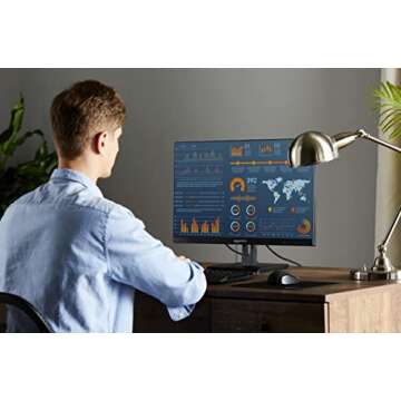 Amazon Basics - 27 Inch IPS Monitor 75 Hz Powered with AOC Technology FHD 1080P HDMI, Display Port and VGA Input VESA Compatible Built-in Speakers for Office and Home, Black