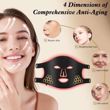 YOEYOU Red Light Therapy for Face, Infrared LED Face Mask for Skin Rejuvenation