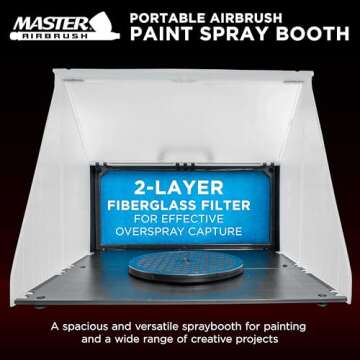 Master Airbrush Portable Station Hobby Airbrush Spray Booth - Compact Spray Paint Booth with 25W Fan...