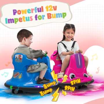 TOBBI Toddlers Bumper Car, 12v Baby Electric Ride On Snail Shape Toy with Remote Control/Children DI...