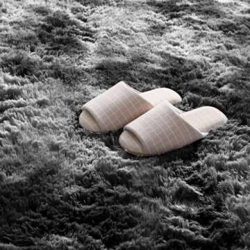 ROCYJULIN Area Rugs 5x7 for Bedroom, Fluffy 5x7 Area Rugs for Living Room, Ultra Soft Non-Slip Large Shag Fuzzy Rug for Nursery, Kids, Girls, Boys, Black Tie-Dye