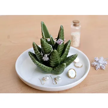 Charming PUDDING CABIN Aloe Ring Holder for Jewelry