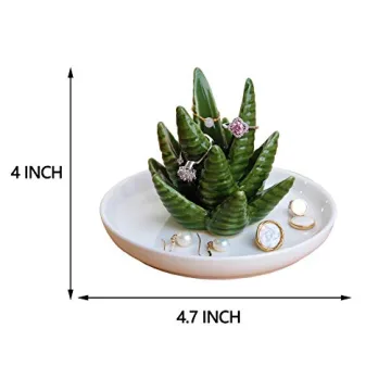 Charming PUDDING CABIN Aloe Ring Holder for Jewelry
