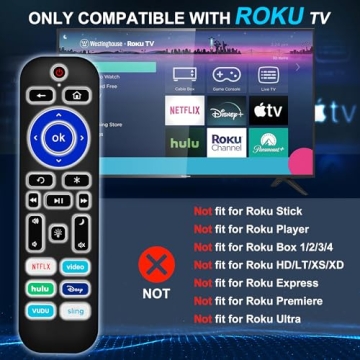 2 Pack Backlit Roku Remote Control for streaming TVs