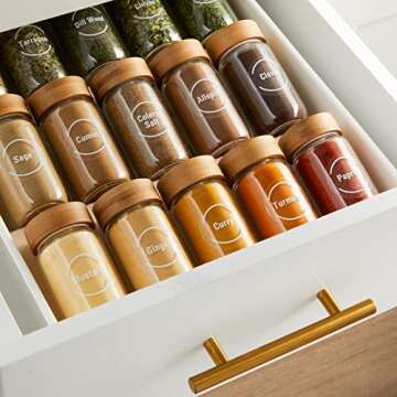 Talented Kitchen 144 Spice Labels Stickers for Organizing Jars