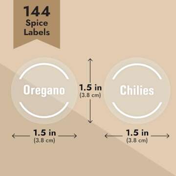 Talented Kitchen 144 Clear Spice Labels for Jars
