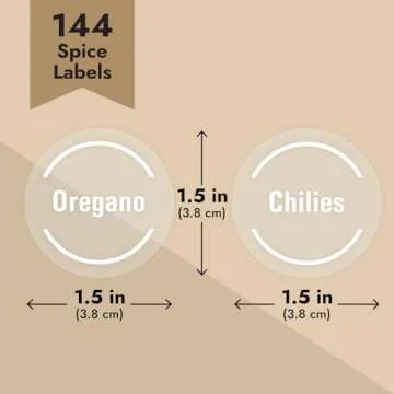 Talented Kitchen 144 Clear Spice Labels for Jars