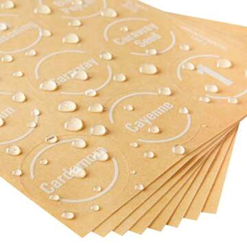 Talented Kitchen 144 Clear Spice Labels for Jars