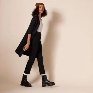 Amazon Essentials Women's Lightweight Longer Length Cardigan Sweater (Available in Plus Size), Black, Small