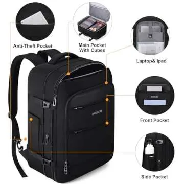Bagsure Travel Backpack 42L Flight Approved Carry-on