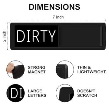 YauYik Clean and Dirty Dishwasher Magnet Sign, Optional Adhesive, Magnetic Kitchen Decor, Easy Read,...