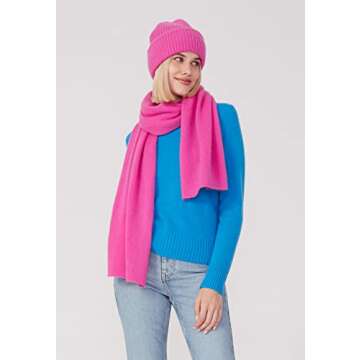 Style Republic Women’s Chunky Knit Beanie - 100% Pure Cashmere, Soft & Stretchy Winter Hat