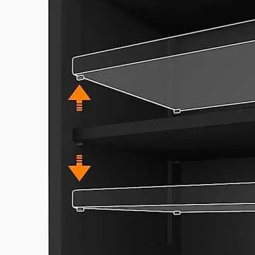 Irontar Bathroom Cabinet with Doors, Bathroom Floor Cabinet with Drawer & Adjustable Shelf, Kitchen Cupboard, Storage Cabinet for Living Room, Entryway, Black CWG001H