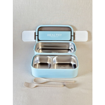 لانچ‌باکس استیل 304 دوجداره ۲۰×۱۲×۷؛ مناسب کار/دانشگاه