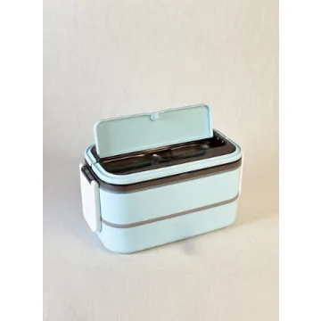 لانچ‌باکس استیل 304 دوجداره ۲۰×۱۲×۷؛ مناسب کار/دانشگاه