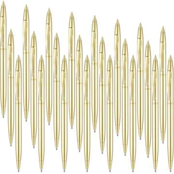 Outus 26 Pcs Metal Slim Ballpoint Pens Bulk Retractable Metallic Black Ink 1 mm Medium Point Smooth ...