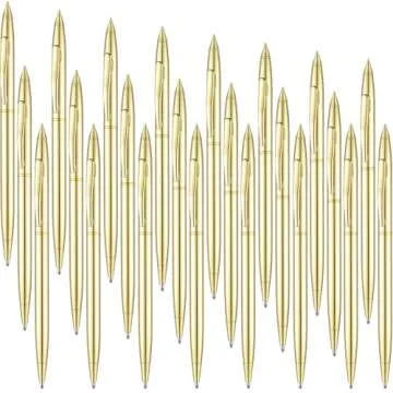 Outus 26 Pcs Metal Slim Ballpoint Pens Bulk Retractable Metallic Black Ink 1 mm Medium Point Smooth ...