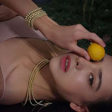 Badu Gold Bead Bracelet for Women 14K Gold Plated Bead Ball Bracelet Stretchable Elastic Hypoallergenic Bohemian Stackable Bracelet