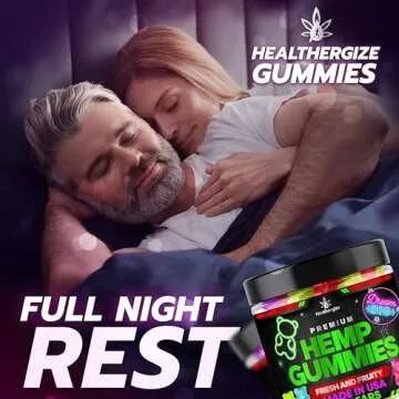 Hemp Gummies High Potency Hemp Oil Infused Gummy Bears, Natural Omega for Deep & Healthy Bedtime Relief, Fruity Tasty Hemp Edibles, Peace and Relaxation, Mood Balance-Made in USA