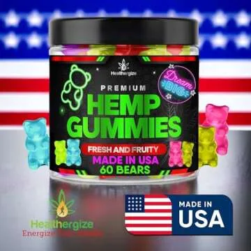 Hemp Gummies High Potency Hemp Oil Infused Gummy Bears, Natural Omega for Deep & Healthy Bedtime Relief, Fruity Tasty Hemp Edibles, Peace and Relaxation, Mood Balance-Made in USA