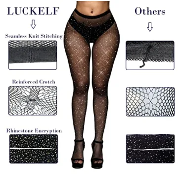Rhinestone Fishnet Tights for Party Glamour and Style