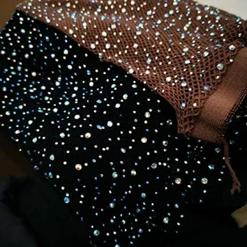 Rhinestone Fishnet Tights for Party Glamour and Style