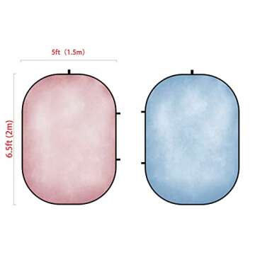 Kate 5x6.5ft(1.5x2m) Collapsible Backdrop Pink Blue Texture Pop up Backgrounds Collapsable Photograp...