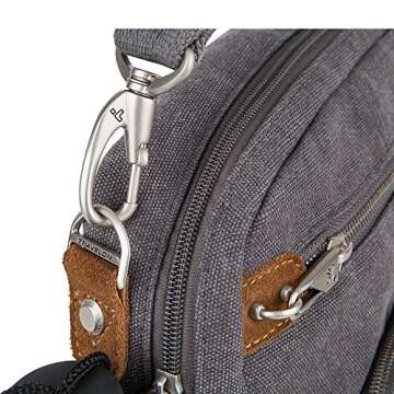 Travelon Anti-Theft Heritage Tour Bag, Pewter - 33074 540 9 x 11.5 x 3