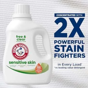 Arm & Hammer Sensitive Skin Free & Clear, 105 Loads Liquid Laundry Detergent, 105 Fl oz