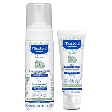 Mustela Baby Cradle Cap Bundle - Natural Shampoo & Cream for Newborns