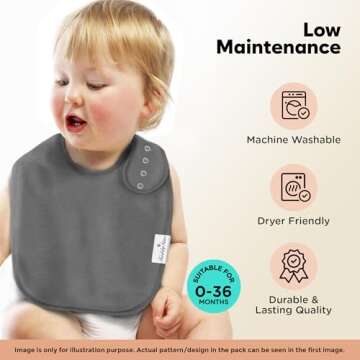 KiddyStar Organic Baby Bibs – Soft, Absorbent Cotton Bandana Bibs for Drooling & Teething – Adjustable & Stylish Baby Gift