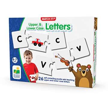 The Learning Journey: Match It! - Upper & Lower Case Letters, Alphabet Puzzles For Kids Ages 3-5, ABC Puzzle Letter Game, Alphabet Learning Award Winning Educational Toys