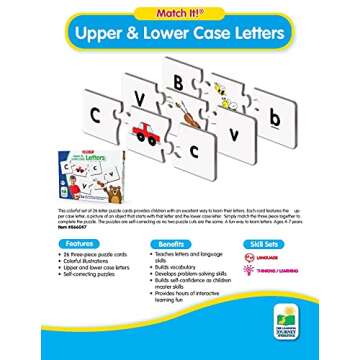 The Learning Journey: Match It! - Upper & Lower Case Letters, Alphabet Puzzles For Kids Ages 3-5, ABC Puzzle Letter Game, Alphabet Learning Award Winning Educational Toys