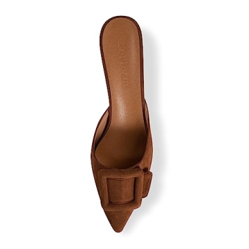 Fericzot Women's Mule Slippers - Stylish Kitten Heels Comfort