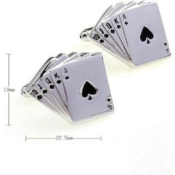 Royal Flush Poker Ace Cufflinks Gift Set