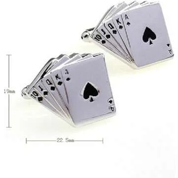 Royal Flush Poker Ace Cufflinks Gift Set