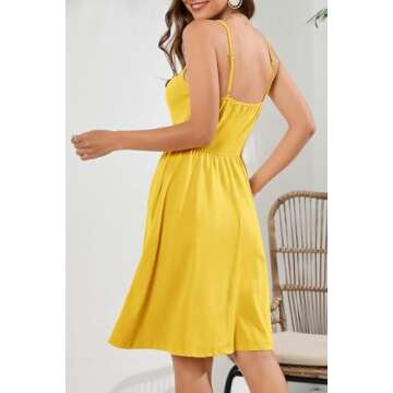 LAISHEN Women’s Summer Dress with Pockets - Perfect for Beach