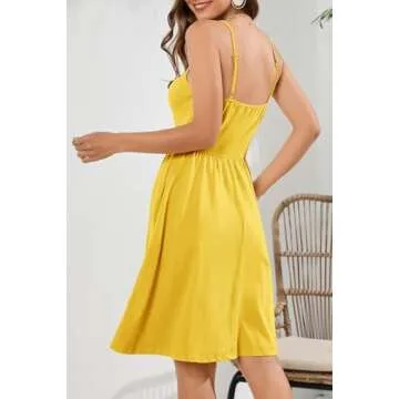 LAISHEN Women’s Summer Dress with Pockets - Perfect for Beach