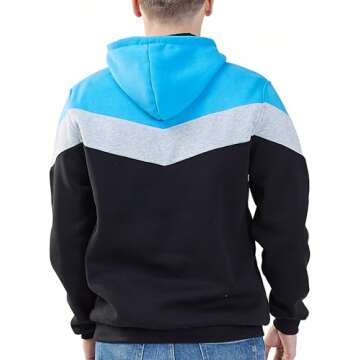 Mooncolour Mens Color Block Hoodie - Cozy Autumn Outwear