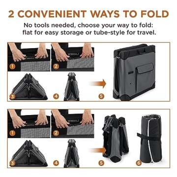 Lesure Soft Collapsible Dog Crate - 42 Inch Portable Travel Crate for Extra Large Dogs Indoor & Outdoor, 4-Door Foldable Pet Kennel with Durable Mesh Windows, Black