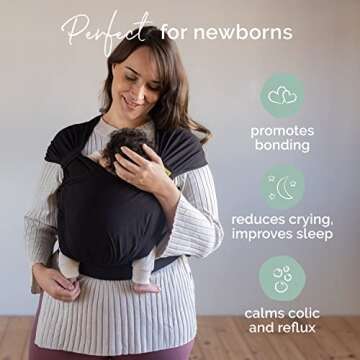 Boba Bliss Hybrid Baby Carrier Newborn to Toddler - 2-in-1 Baby Wrap & Baby Carrier - Pre-Wrapped Ba...