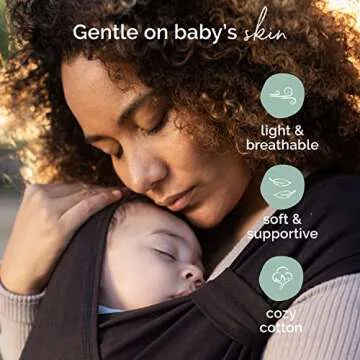 Boba Bliss Hybrid Baby Carrier Newborn to Toddler - 2-in-1 Baby Wrap & Baby Carrier - Pre-Wrapped Baby Sling Wrap Newborn - Certified Hip-Healthy - Soft & Stretchy Baby Sling Carrier- 7-35 lbs (Black)
