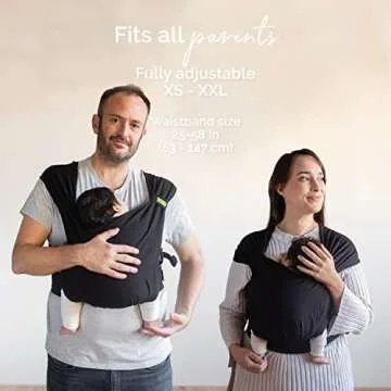 Boba Bliss Hybrid Baby Carrier Newborn to Toddler - 2-in-1 Baby Wrap & Baby Carrier - Pre-Wrapped Baby Sling Wrap Newborn - Certified Hip-Healthy - Soft & Stretchy Baby Sling Carrier- 7-35 lbs (Black)