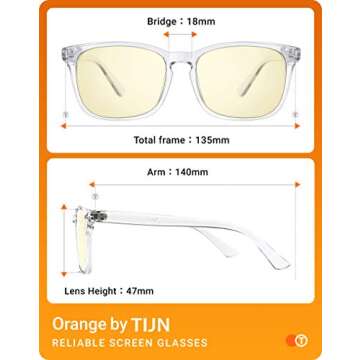 TIJN Gaming Glasses Blue Light Blocking Glasses for Women Men Nerd Eyeglasses Anti Eyestrain Anti UV Glare (Transparent(Gaming Glasses))